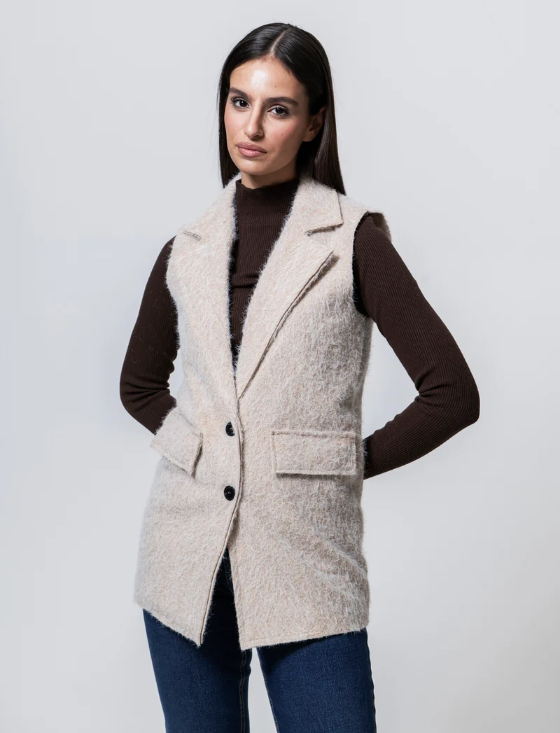 giacca smanicata - Beige