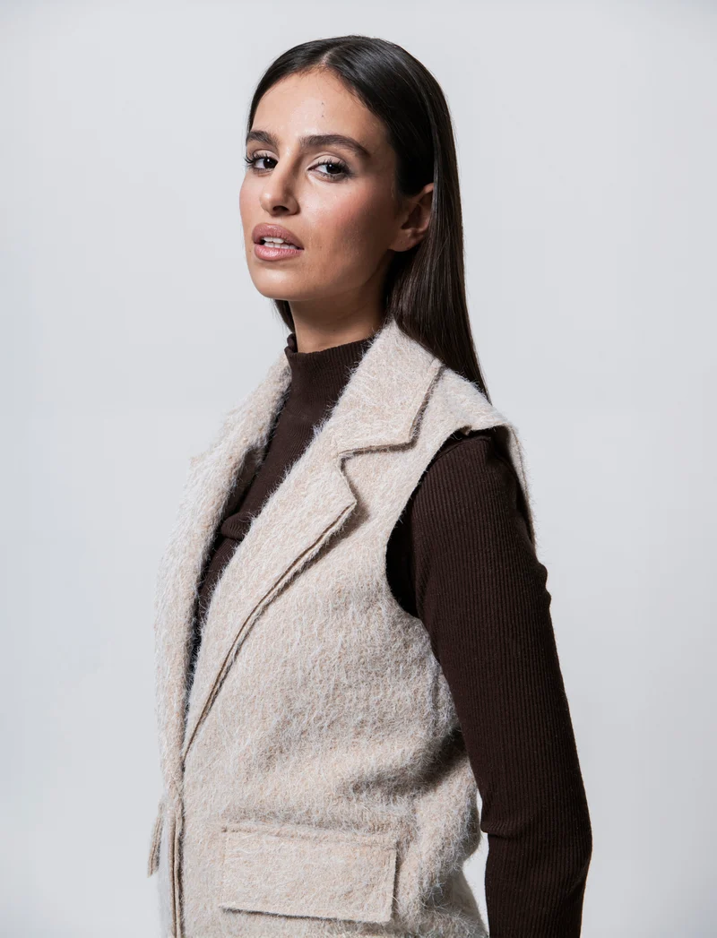 giacca smanicata - Beige