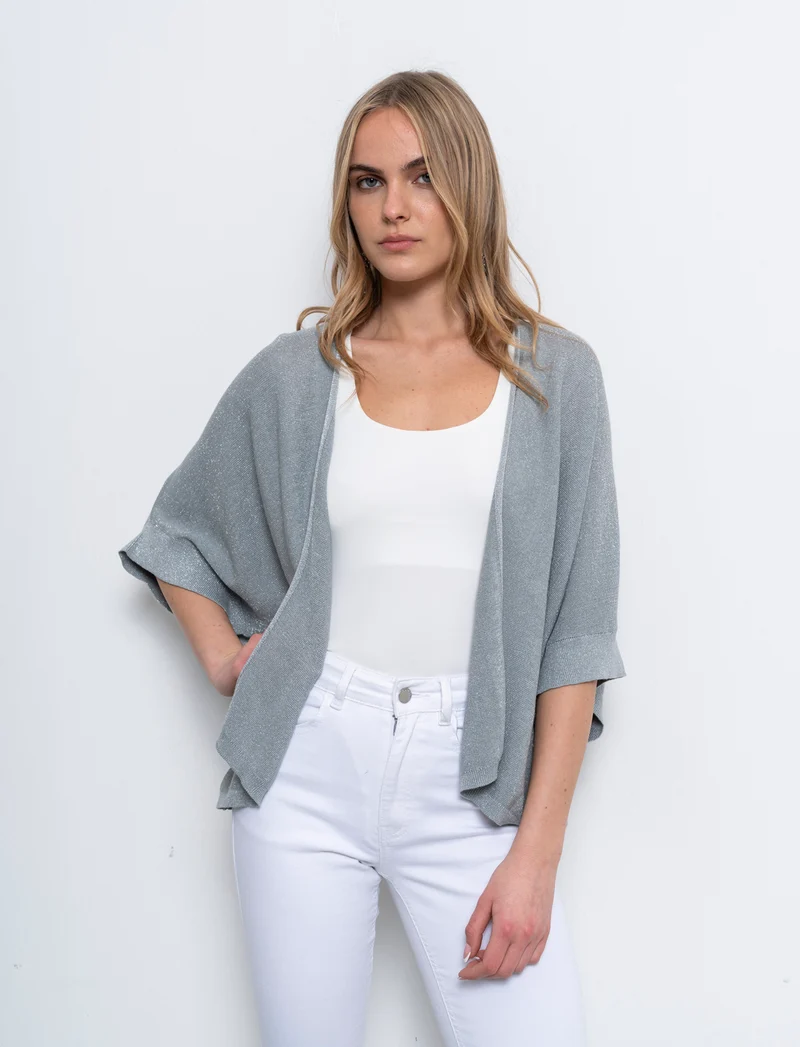 Maglia cardigan da donna - Grigio mel.