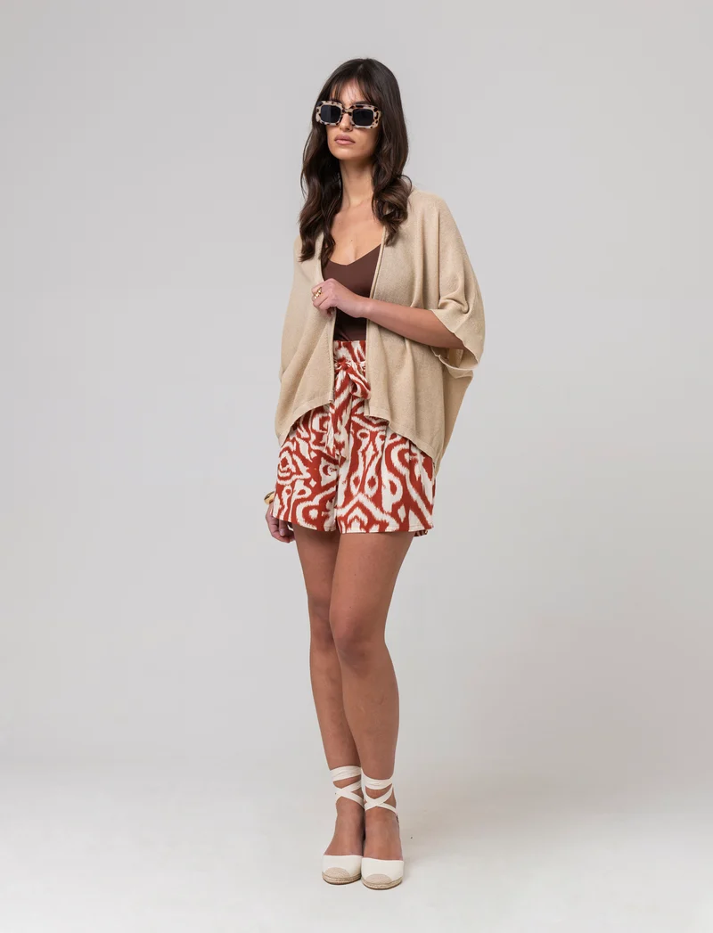 Maglia cardigan da donna - Grigio mel.