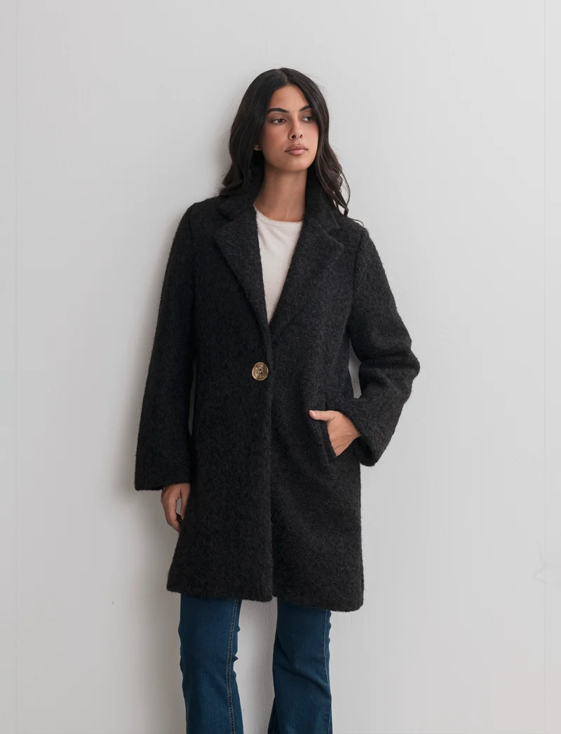 CAPPOTTO MONOPETTO - Nero