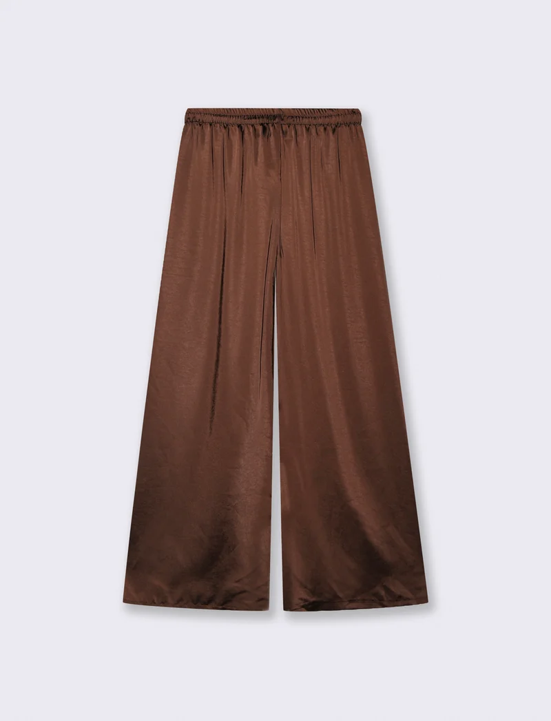 PANTALONE IN SATIN - Moro