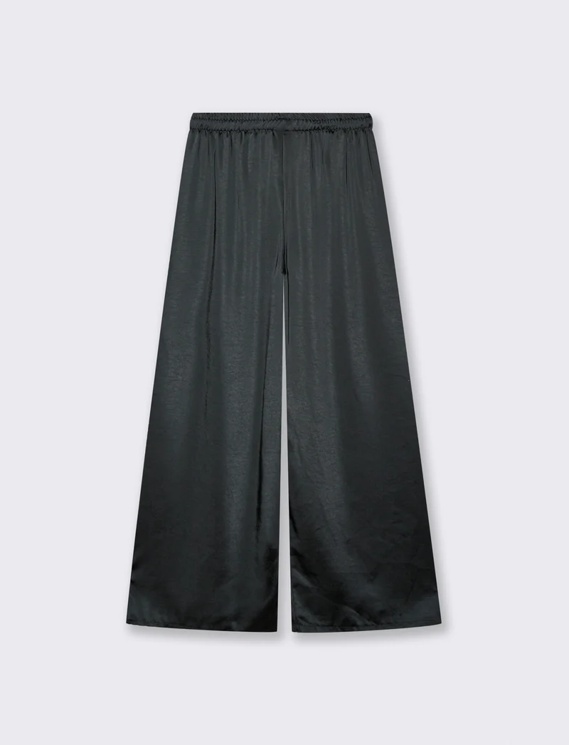 PANTALONE IN SATIN - Nero