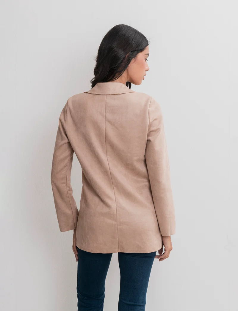BLAZER IN TESSUTO EFFETTO DAINETTO - Cammello