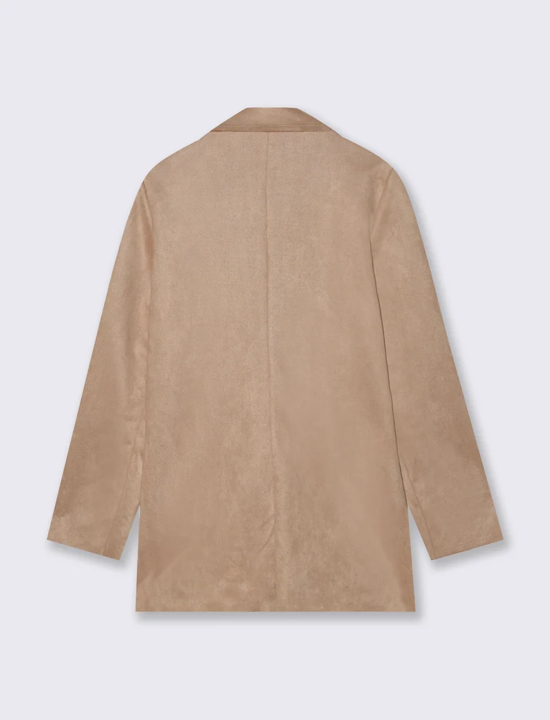 BLAZER IN TESSUTO EFFETTO DAINETTO - Cammello