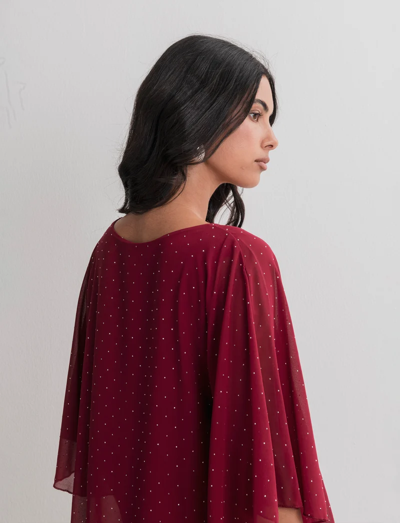 CASACCA OVER CON APPLICAZIONI STRASS - Bordeaux
