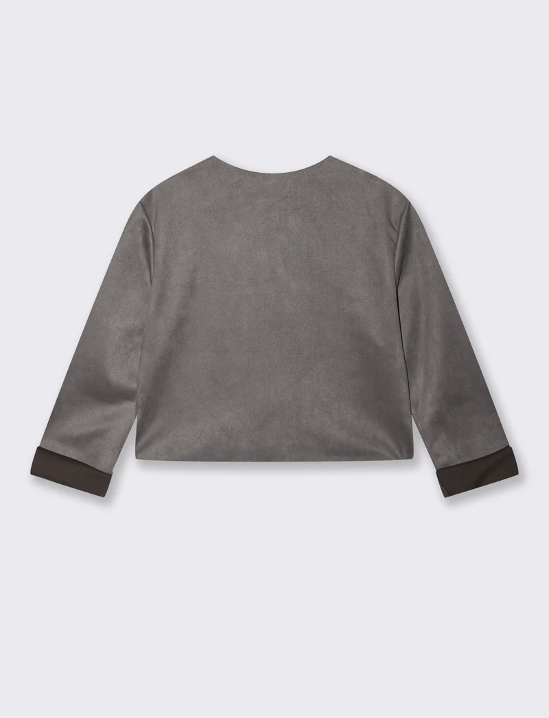 GIACCA SUEDE CORTA - Grigio