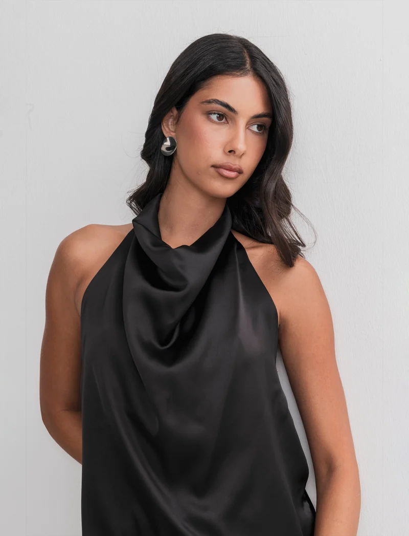TOP HALTERNECK - Nero