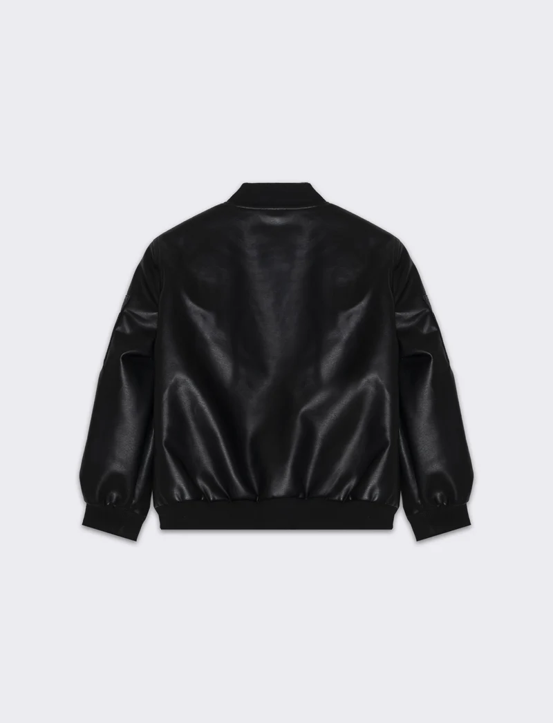 Bomber in finta pelle - Nero