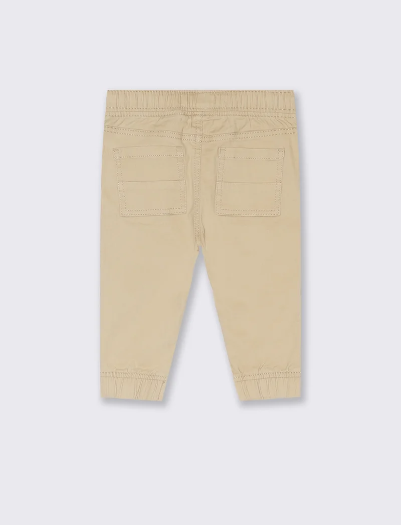 Pantaloni con coulisse da neonato - Beige