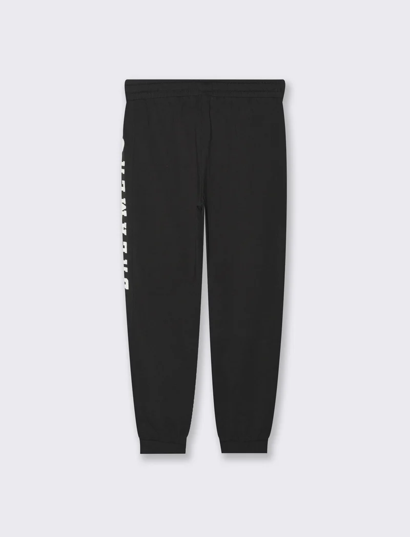 Jogger con tagli e stampa stile college da bambina - Nero