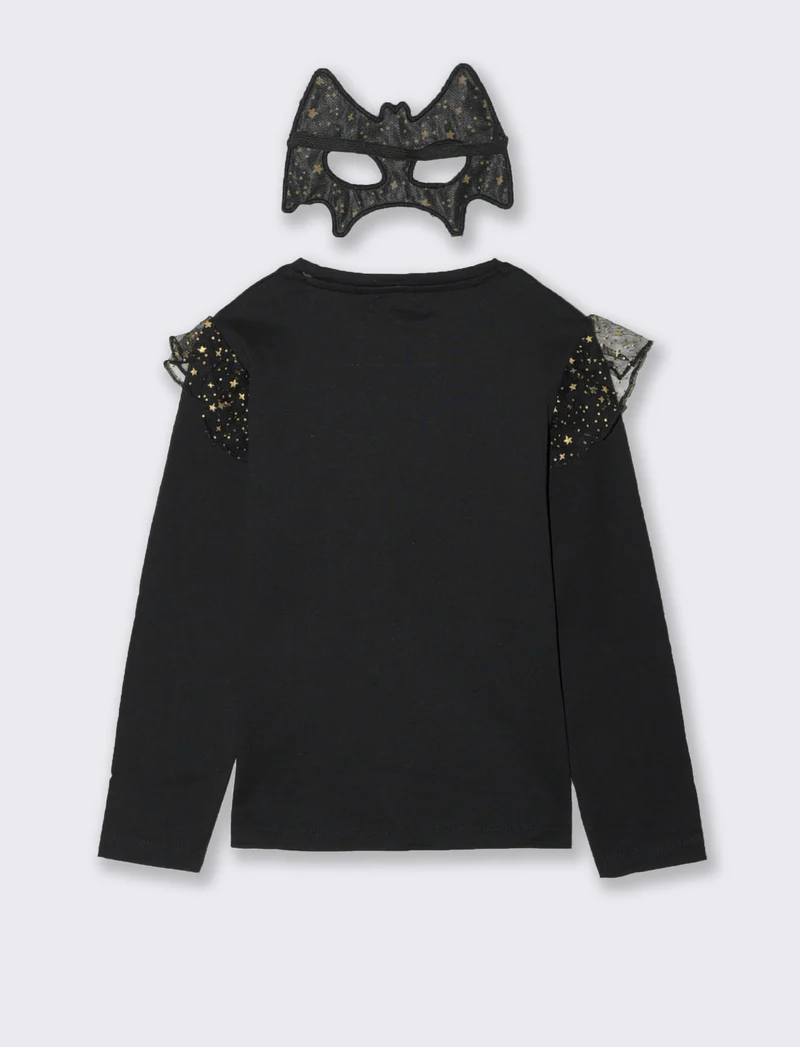 T-shirt Halloween da bambina - Nero