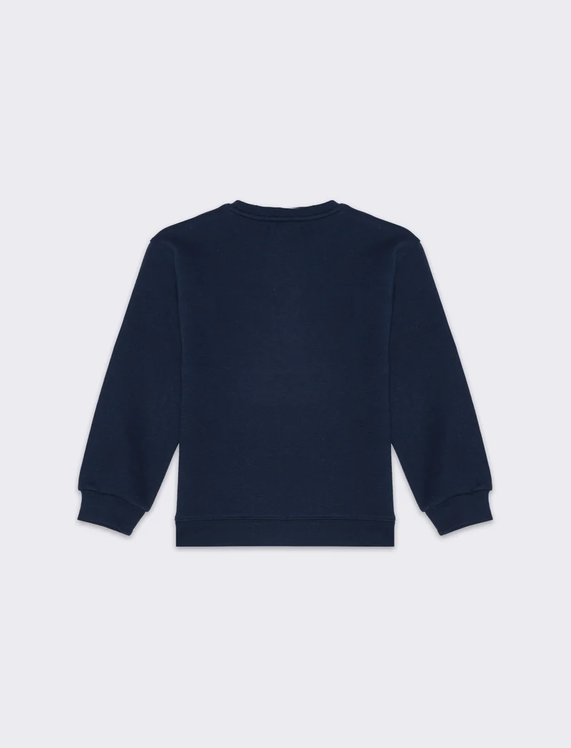 Felpa girocolo in cotone da bambino - Blu
