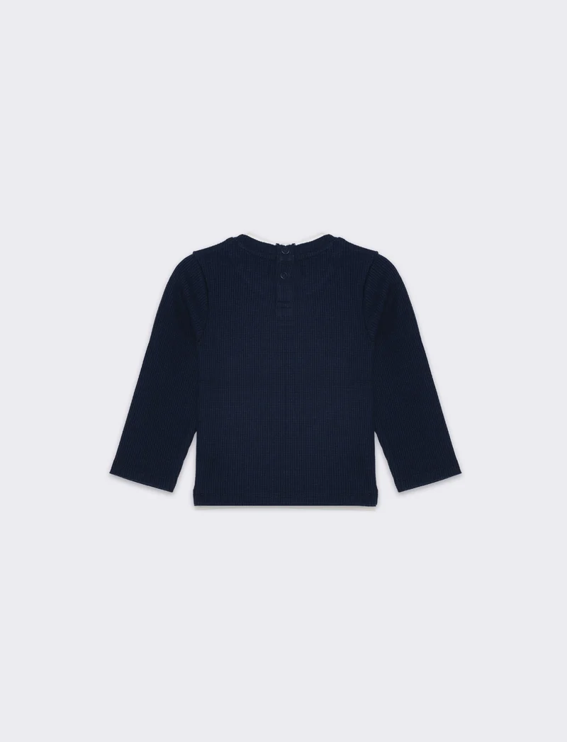 Maglietta con inserti a contrasto da neonato - Blu