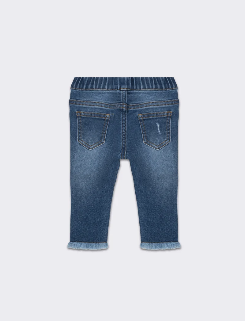 Jeans con rotture da neonata - Denim