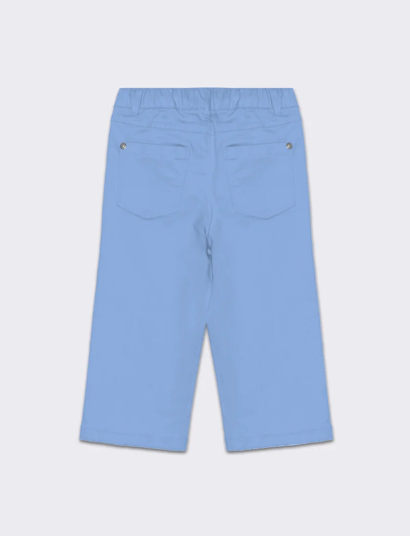 Pantalone ampio con taschine da neonata - Azzurro