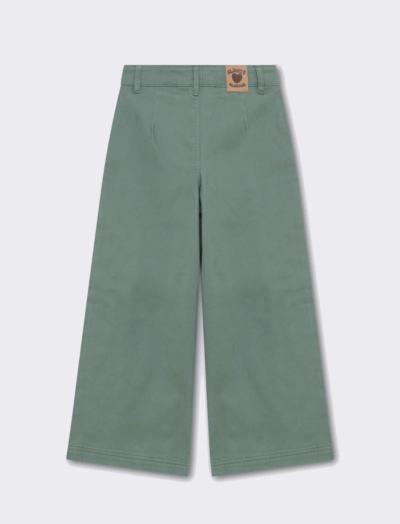 Pantalone con tascone da bambina - Verde
