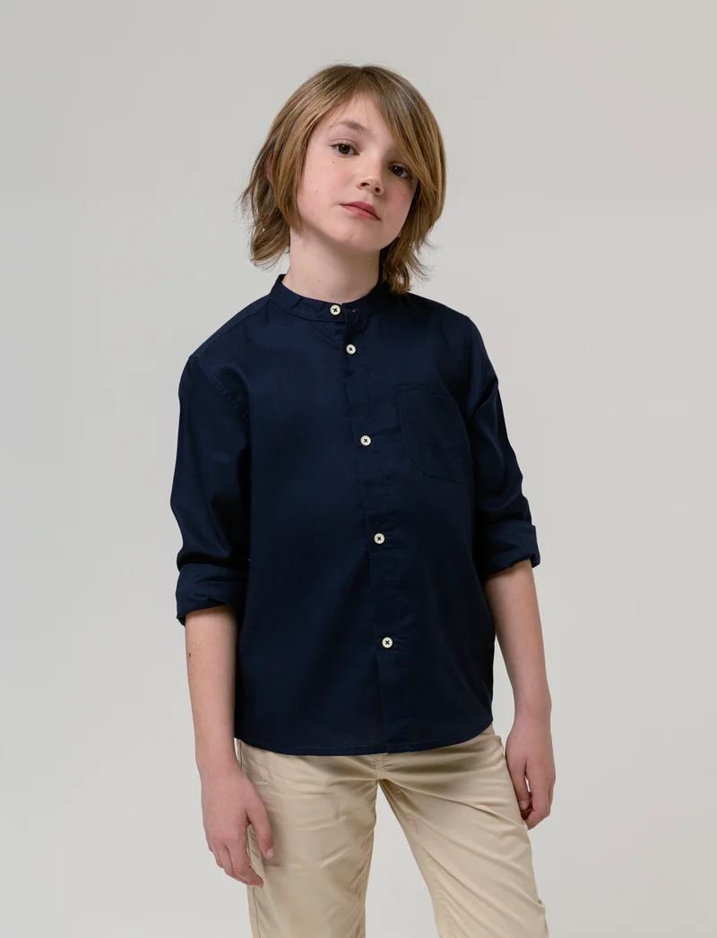 Camicia maniche lunghe da bambino - Blu
