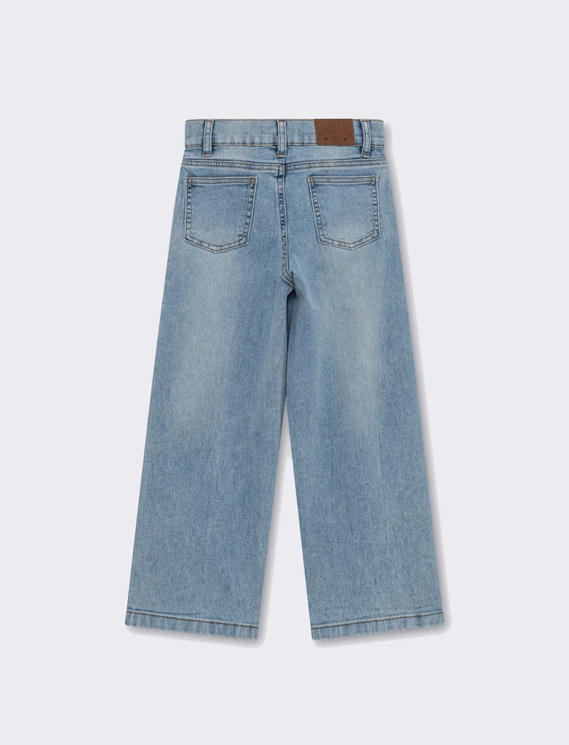 Jeans abbottonatura frontale da bambina - Denim chiaro