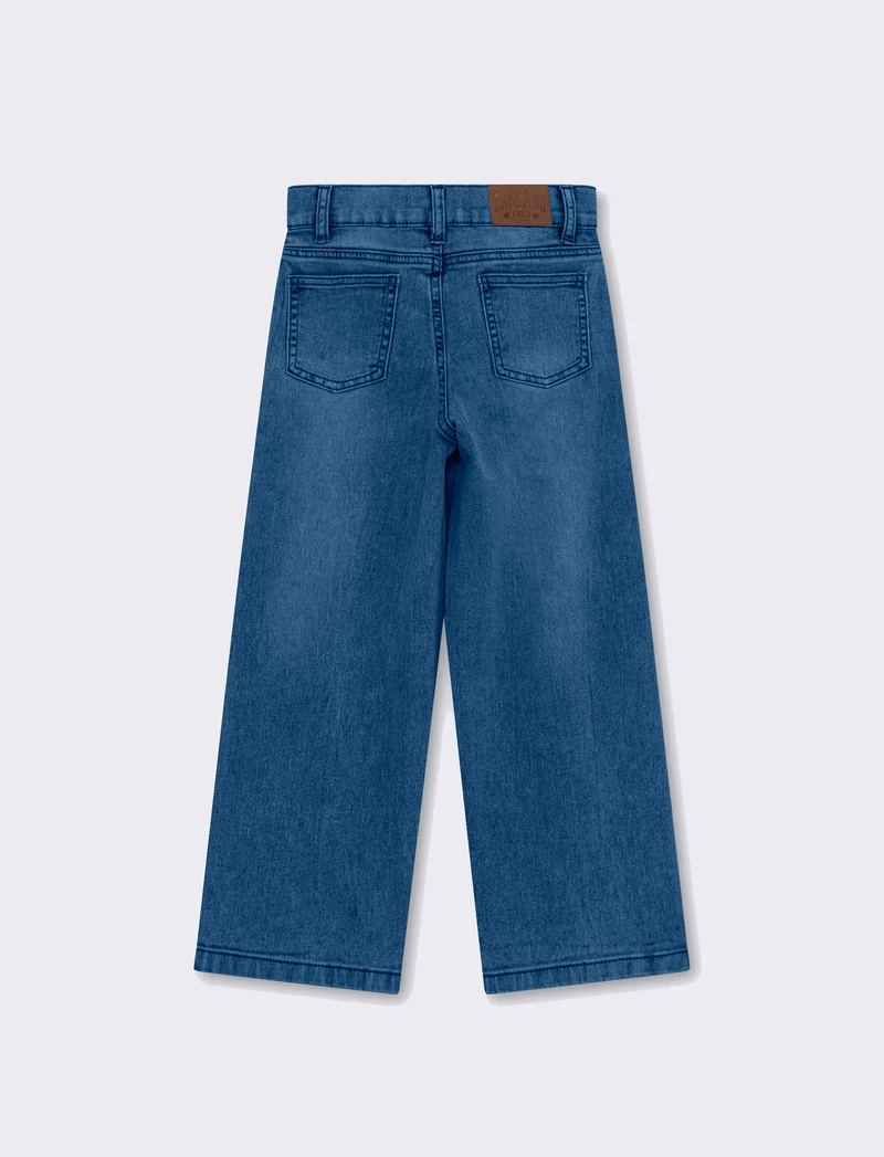 Jeans abbottonatura frontale da bambina - Denim