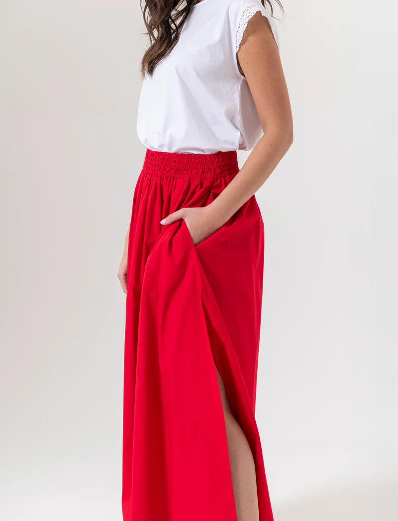 Gonna lunga da donna - Rosso scarlatto