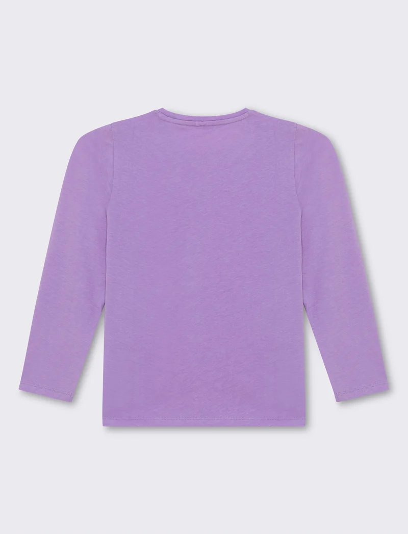T-shirt stampa frontale da bambina - Viola