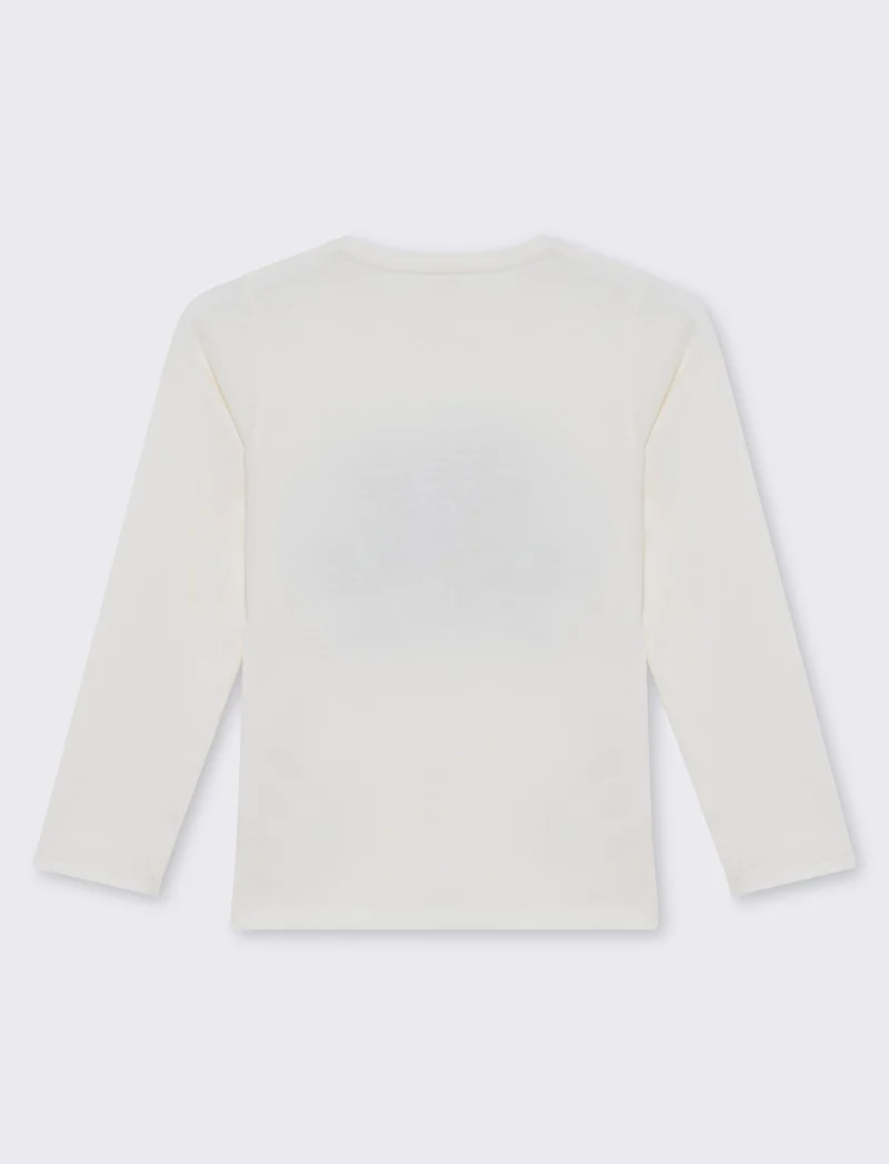 T-shirt stampa frontale da bambina - Bianco latte