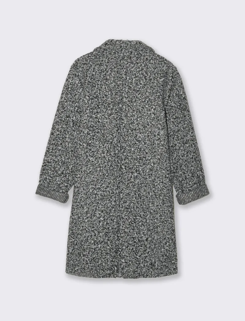 CAPPOTTO IN TESSUTO ARRICCIATO - Grigio chiaro mel.