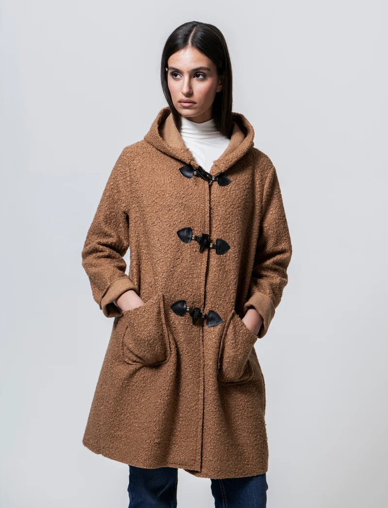 CAPPOTTO CON CAPPUCCIO - Cammello