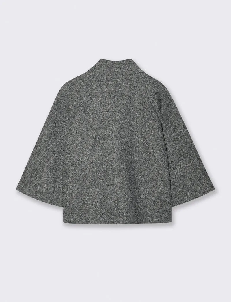 GIACCA IN TESSUTO ARRICCIATO - Grigio chiaro mel.