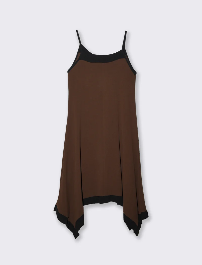 Vestito lungo bicolor - Moro