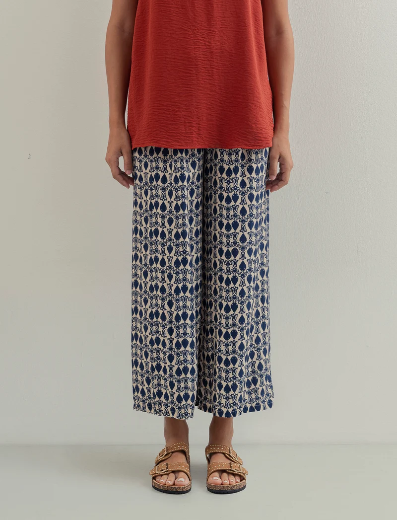 Pantalone largho stampato in viscosa - var 2