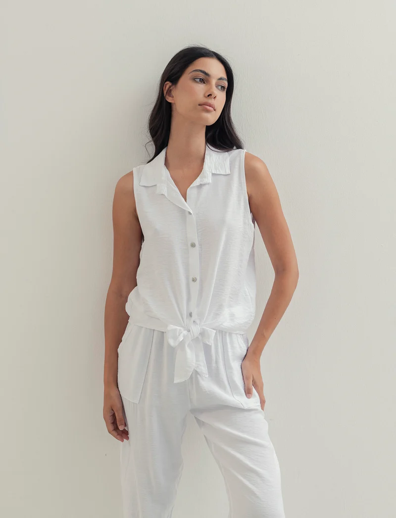 Camicia smanicata - Bianco