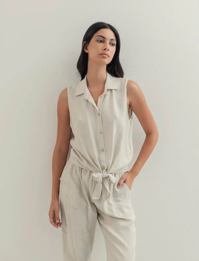 Camicia smanicata - Sabbia