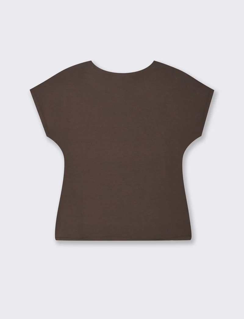 Tshirt con nodo in viscosa - Moro