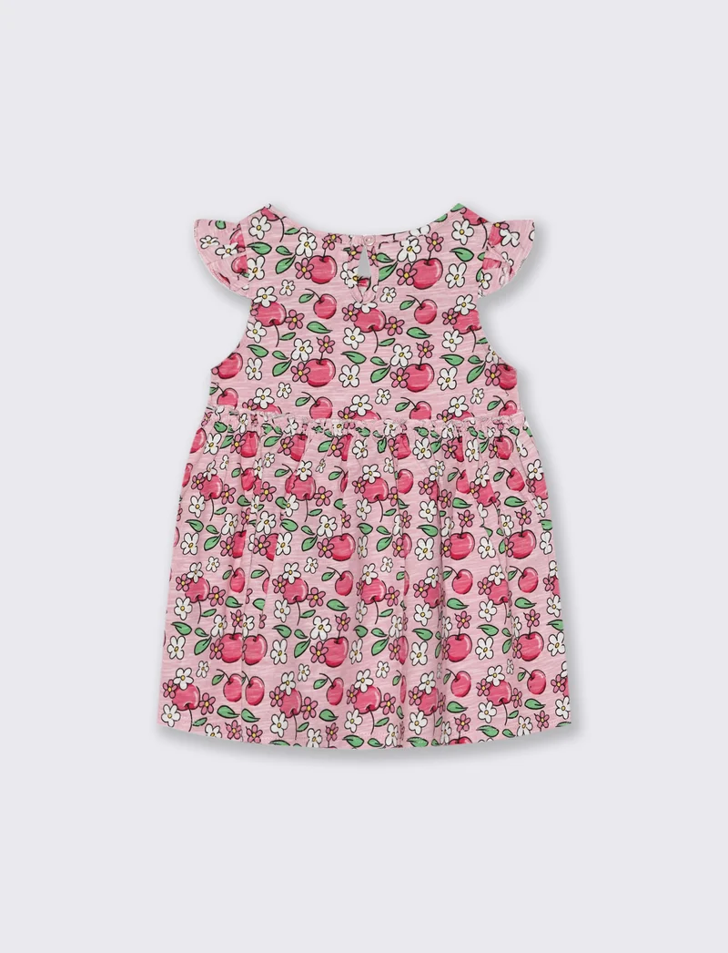 Abito casual a fantasia con rouches - Rosa