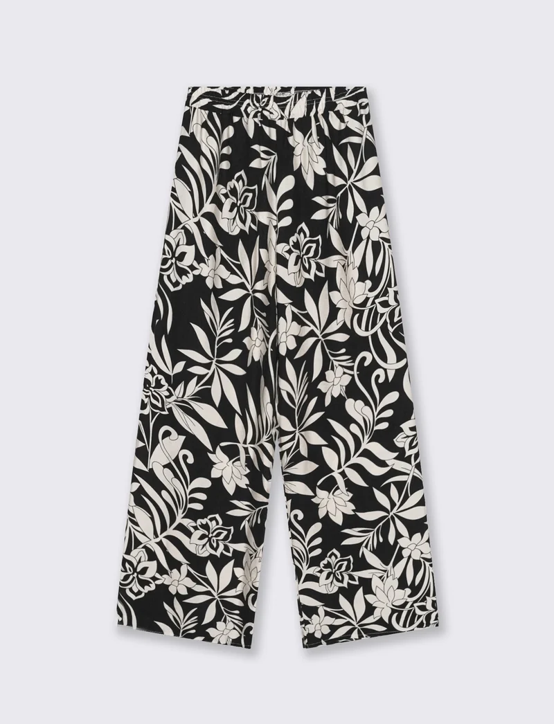 Pantalone palazzo stampato - Fiorato