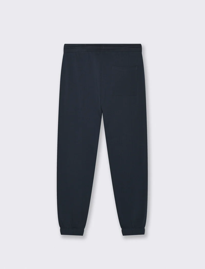 Pantaloni Jogger Basic in Felpa con Tasche - Blu