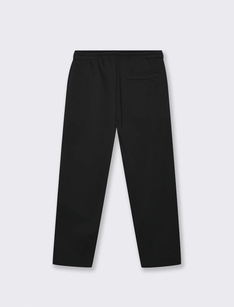 Pantaloni Felpa Jogger con Gamba Dritta - Nero