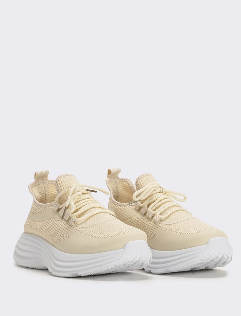 Sneakers ginniche in tessuto tecnico - Beige