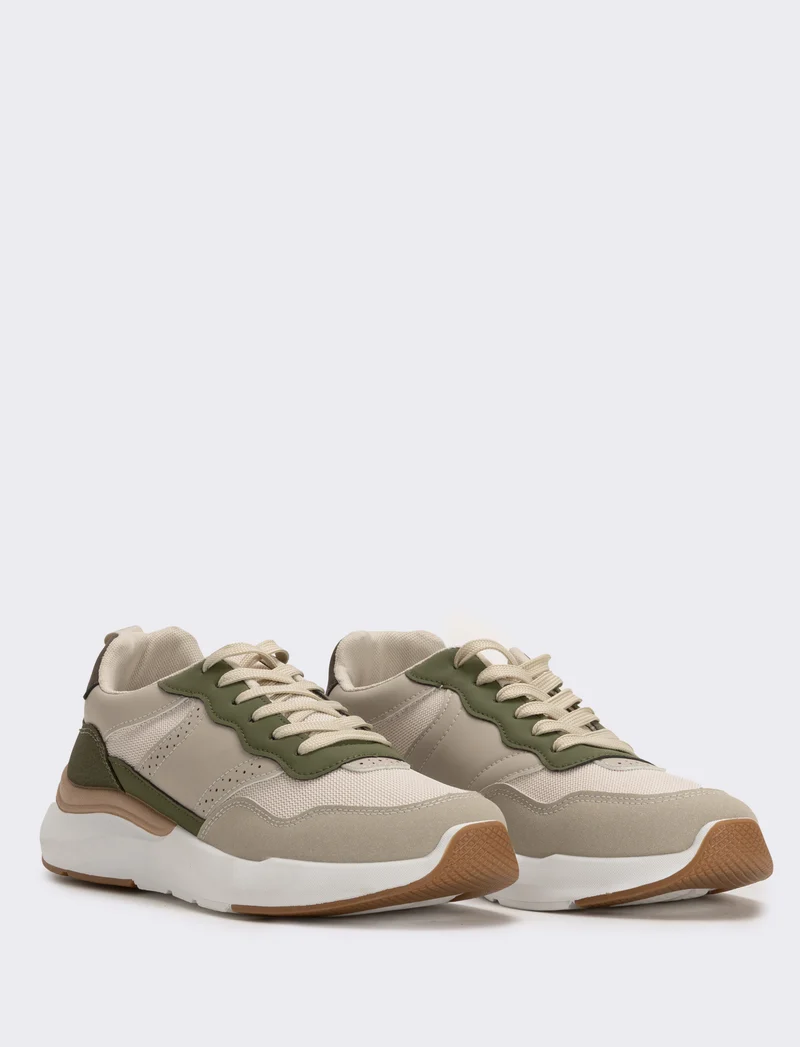 Scarpa beige con inserti colorati da uomo - Beige