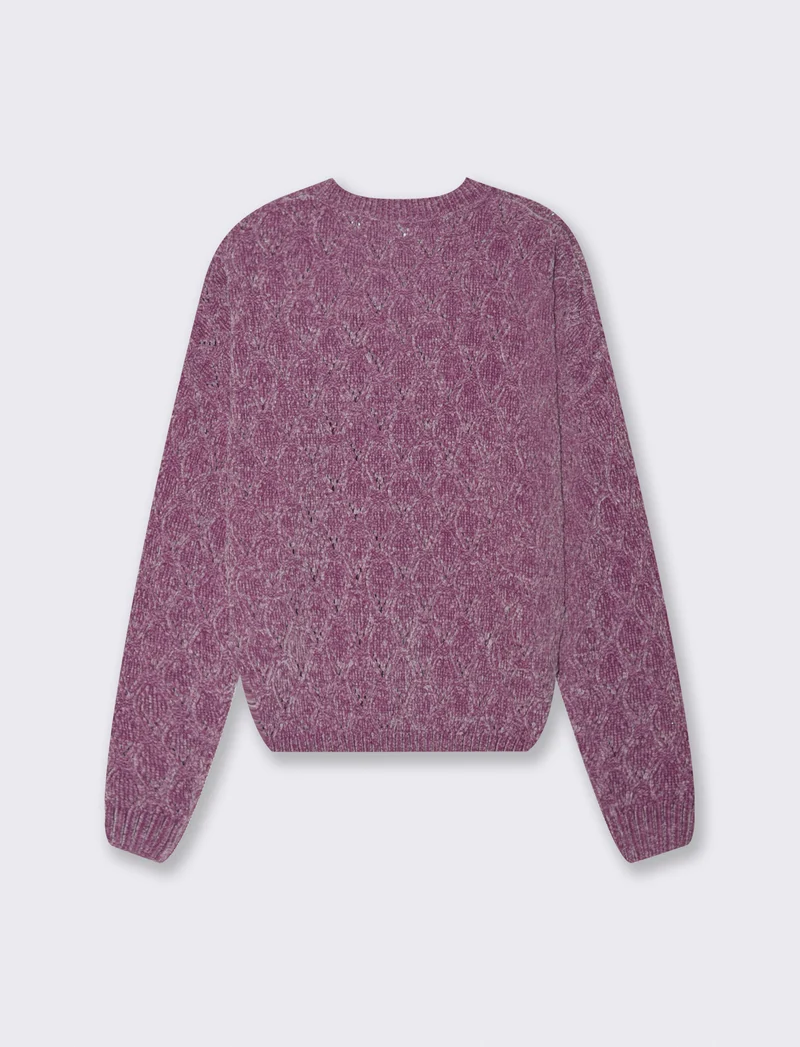 MAGLIA MANICA LUNGA CON INTARSI - Viola malva
