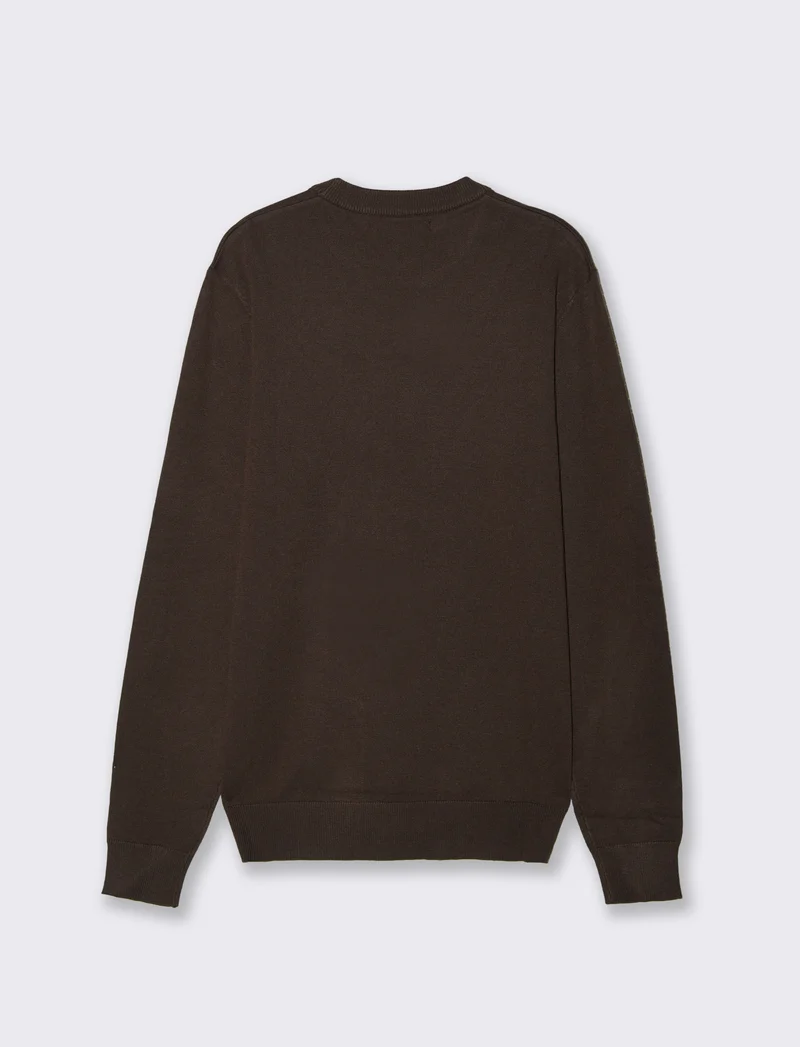 Maglia girocollo in filato premium - Moro