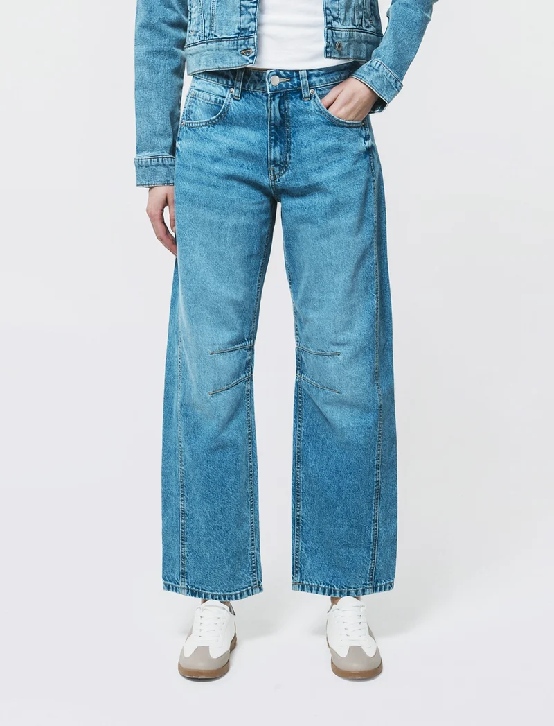 Jeans Ballon Fit con Vita Morbida - Denim