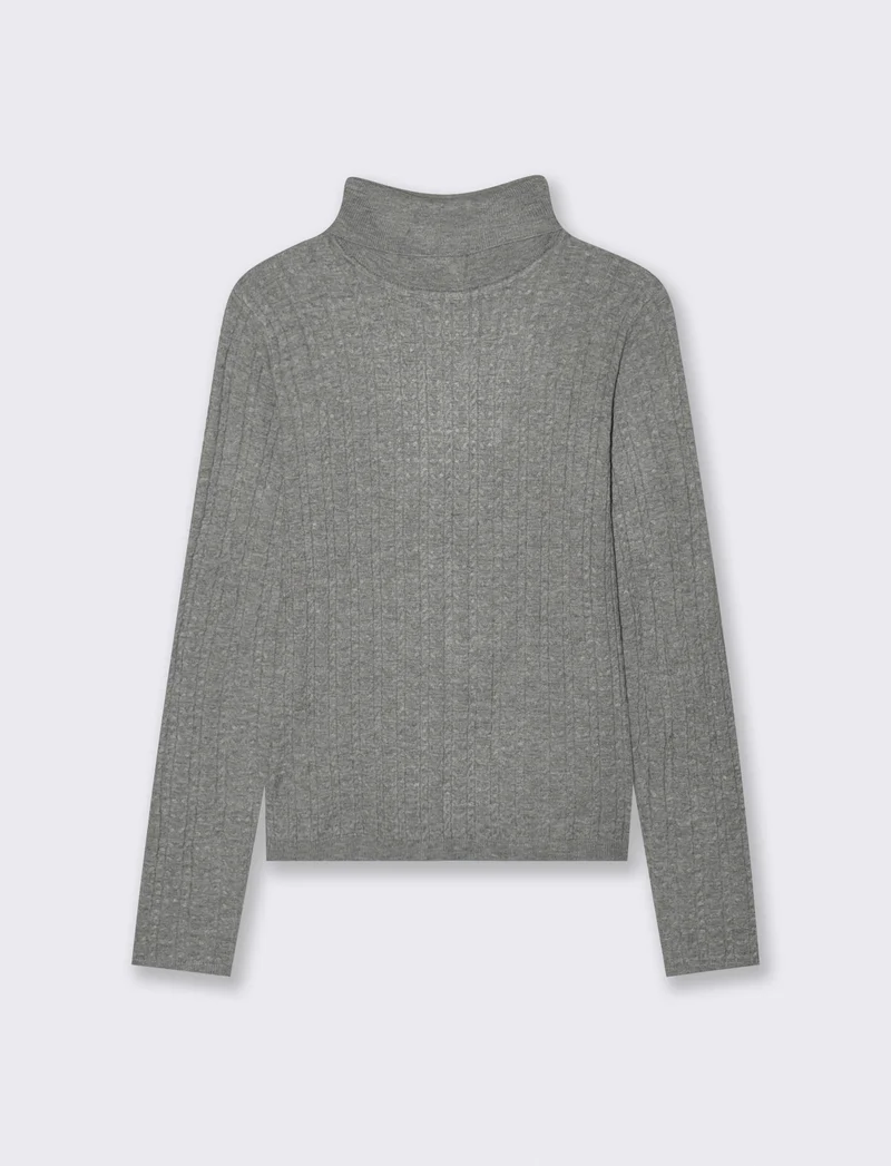 PULLOVER A TRECCE - Grigio mel.