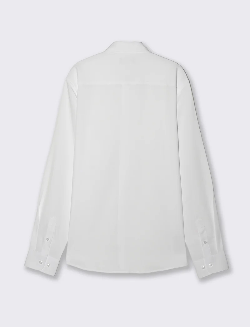 Camicia Formal Fit in Tessuto Jacquard - Bianco