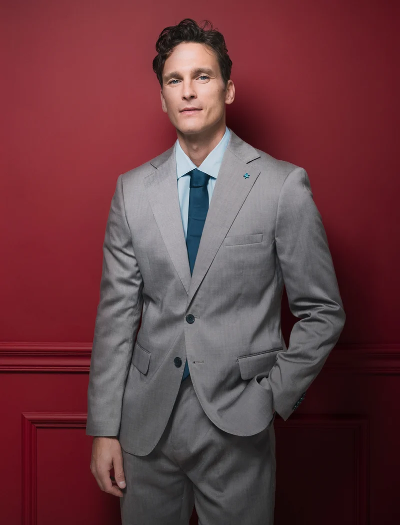 Blazer formale a spina di pesce elegante - Grigio tortora