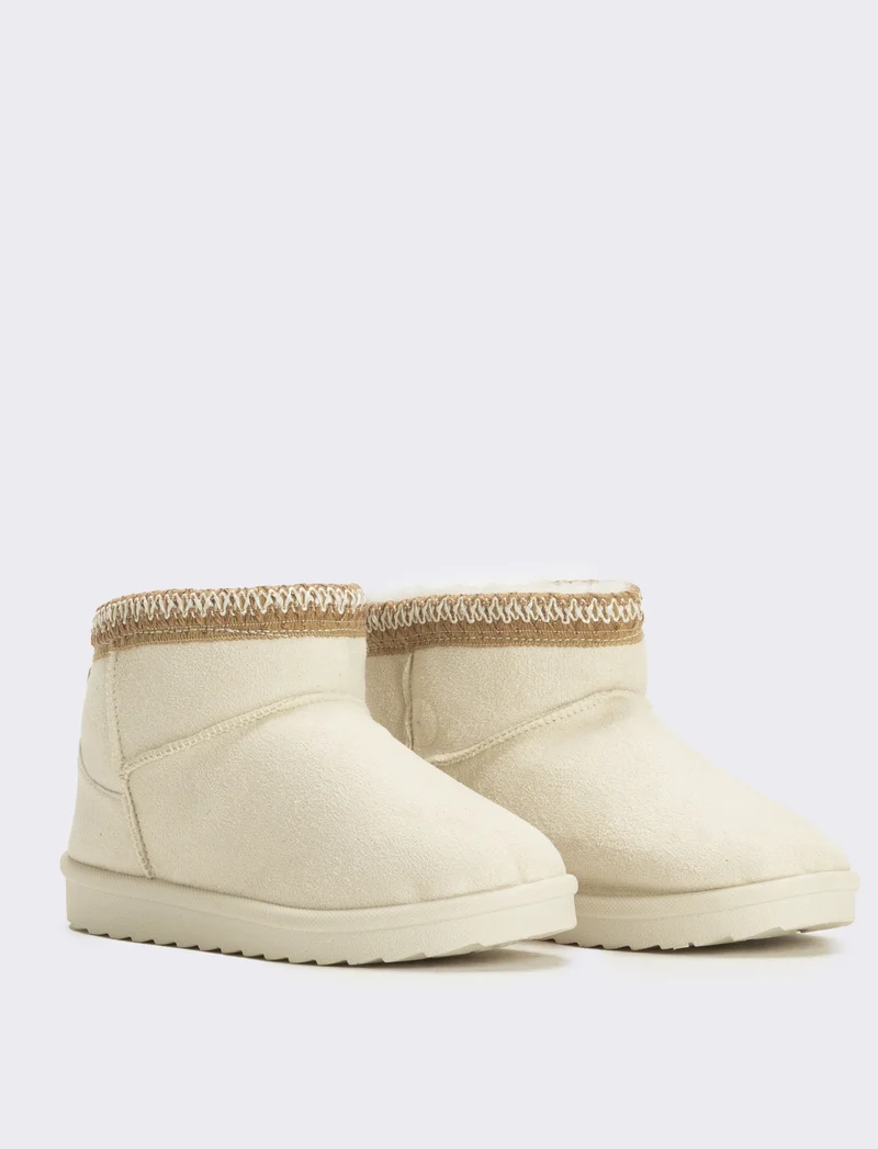 Stivaletto da neve ricamato da bambina - Beige