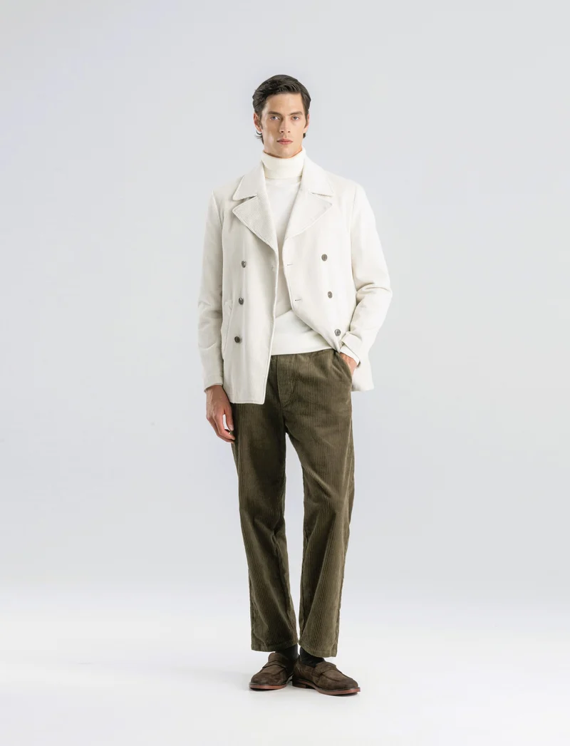 PANTALONI BAGGY JOGGER IN VELLUTO - Verde kaki