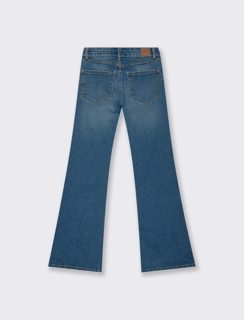 Jeans a Zampa Vita Bassa con Tasche - Denim